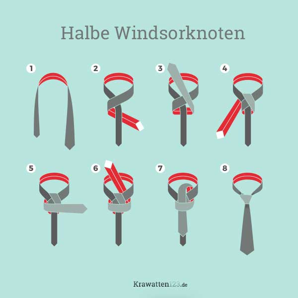 Einfacher Windsorknoten (Halbe Windsorknoten)