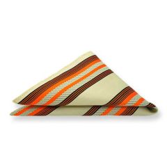 Einstecktuch orange beige braun Streifen