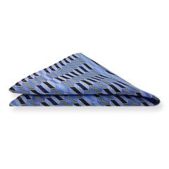 Einstecktuch blau silber gestreift
