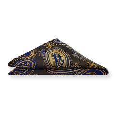 Einstecktuch gold dunkelblau Paisley