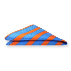 Einstecktuch hellblau orange gestreift