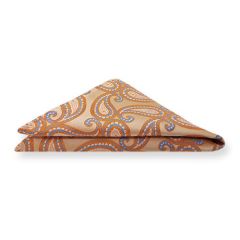 Einstecktuch orange blau Paisley