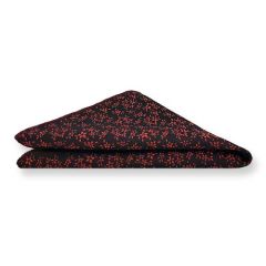 Einstecktuch schwarz rot Blumen