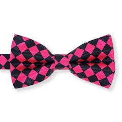 Fliege neon pink schwarz kariert