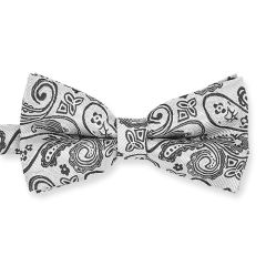 Fliege weiss graphit Paisley