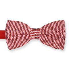 Gestrickte Fliege rot weiß