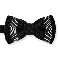 Gestrickte Fliege schwarz weiß