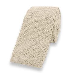 gestrickte Krawatte beige einfarbig