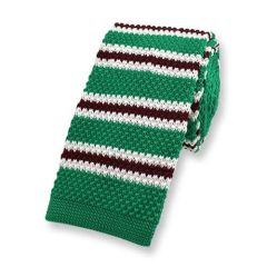 Gestrickte Krawatte grün gestreift