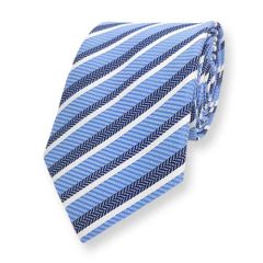 Krawatte Babyblau Gestreift