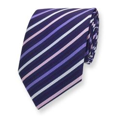 Krawatte Dunkelviolett Pastel Gestreift