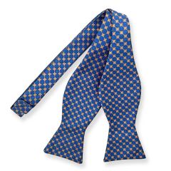 Querbinder cognac blau Kreise