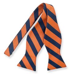 Querbinder orange marineblau gestreift