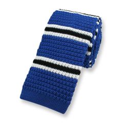 gestrickte Krawatte blau gestreift