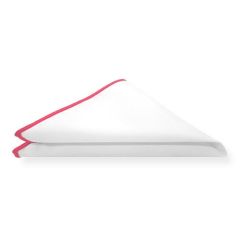 Einstecktuch weiß mit korallem Saum