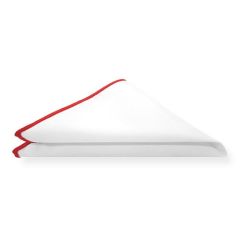 Einstecktuch weiß mit roten Saum