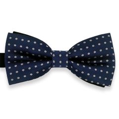 Fliege dunkelblau weiß gepunktet