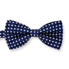 dunkelblaue Fliege mit Polka Dots Print