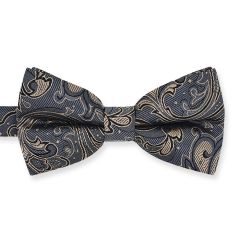 Fliege grau champagne Blumen