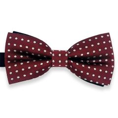 Fliege dunkelrot weiß gepunktet