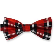 Fliege rot schwarz weiß kariert