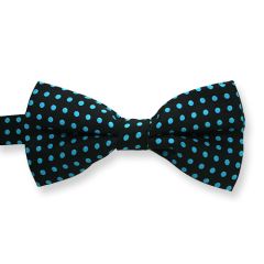 Fliege schwarz türkis gepunktet