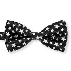 Fliege schwarz weiß Sternen