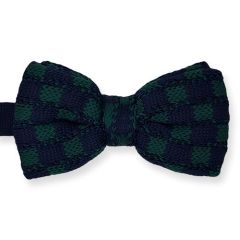 Gestrickte Fliege dunkelgrün dunkelblau