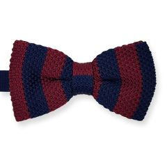 gestrickte Fliege dunkelrot dunkelblau