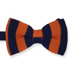 gestrickte Fliege orange dunkelblau