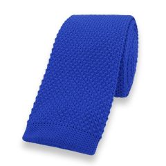 gestrickte Krawatte blau einfarbig