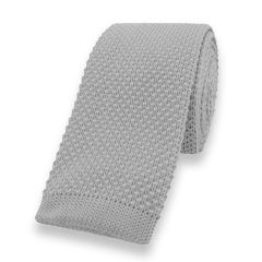 gestrickte Krawatte grau einfarbig