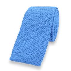 gestrickte Krawatte hellblau einfarbig
