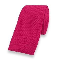 gestrickte Krawatte neon rosa einfarbig