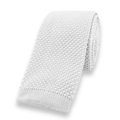 gestrickte Krawatte weiß einfarbig