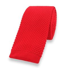 gestrickte Krawatte rot einfarbig