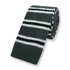 gestrickte Krawatte graphit gestreift
