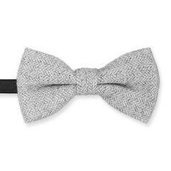 Kinder Fliege Wolle weiß grau