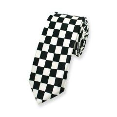 Krawatte kariert schwarz weiß schmal