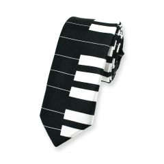 Klavier Krawatte schwarz weiß schmal