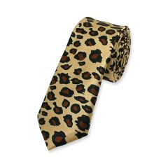Krawatte mit Leopard Print schwarz braun