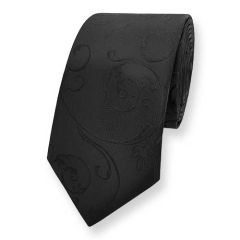 Krawatte schwarz Paisley ExvE
