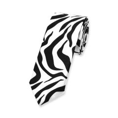 Krawatte Zebrastreifen schwarz weiß schmal