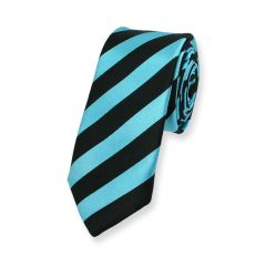 Krawatte gestreift blau schwarz schmal