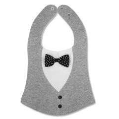 Lätzchen mit Fliege grau