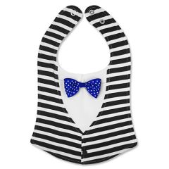 Latzchen mit Fliege schwarz weiss gestreift