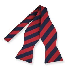 Fliege selber binden dunkelblau rot