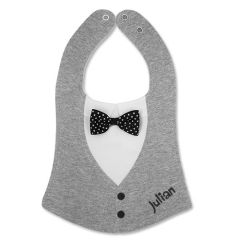 Tuxedo Lätzchen mit Name grau