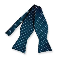 Fliege selber binden dunkelblau Polka Dots