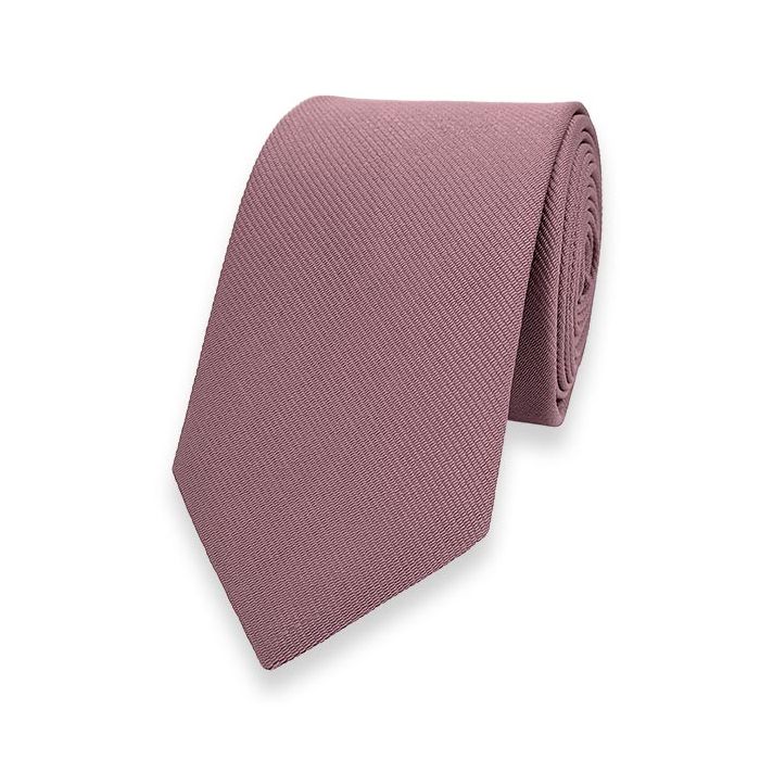 8.95 Line Krawatte - Altrosa Krawatte 6cm Seide Fine